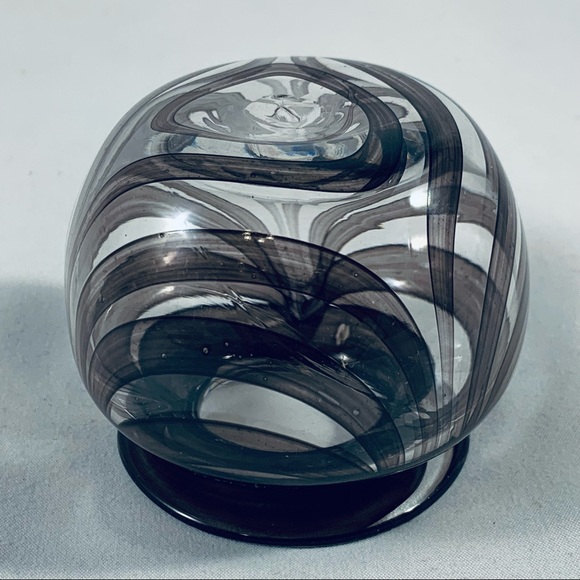 Vintage Blown Studio Glass Vase With Colour Ribbon Trail Pattern - Picture 9 of 10